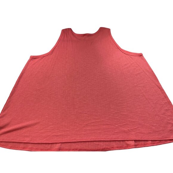 Old Navy Coral Sleeveless Ribbed Tank Top 3X Polyester & Rayon Blend - Picture 2 of 8